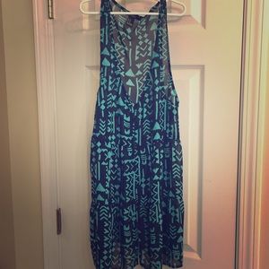 V neck patterned chiffon tank